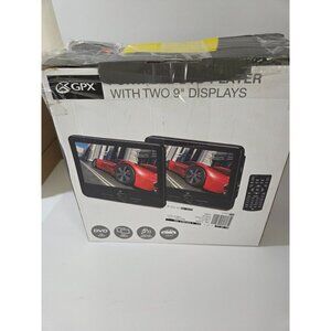 GPX Portable DVD Player With Two 9" Displays & Remote Control